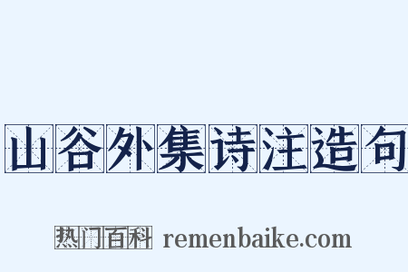 山谷外集诗注造句是什么意思的图片